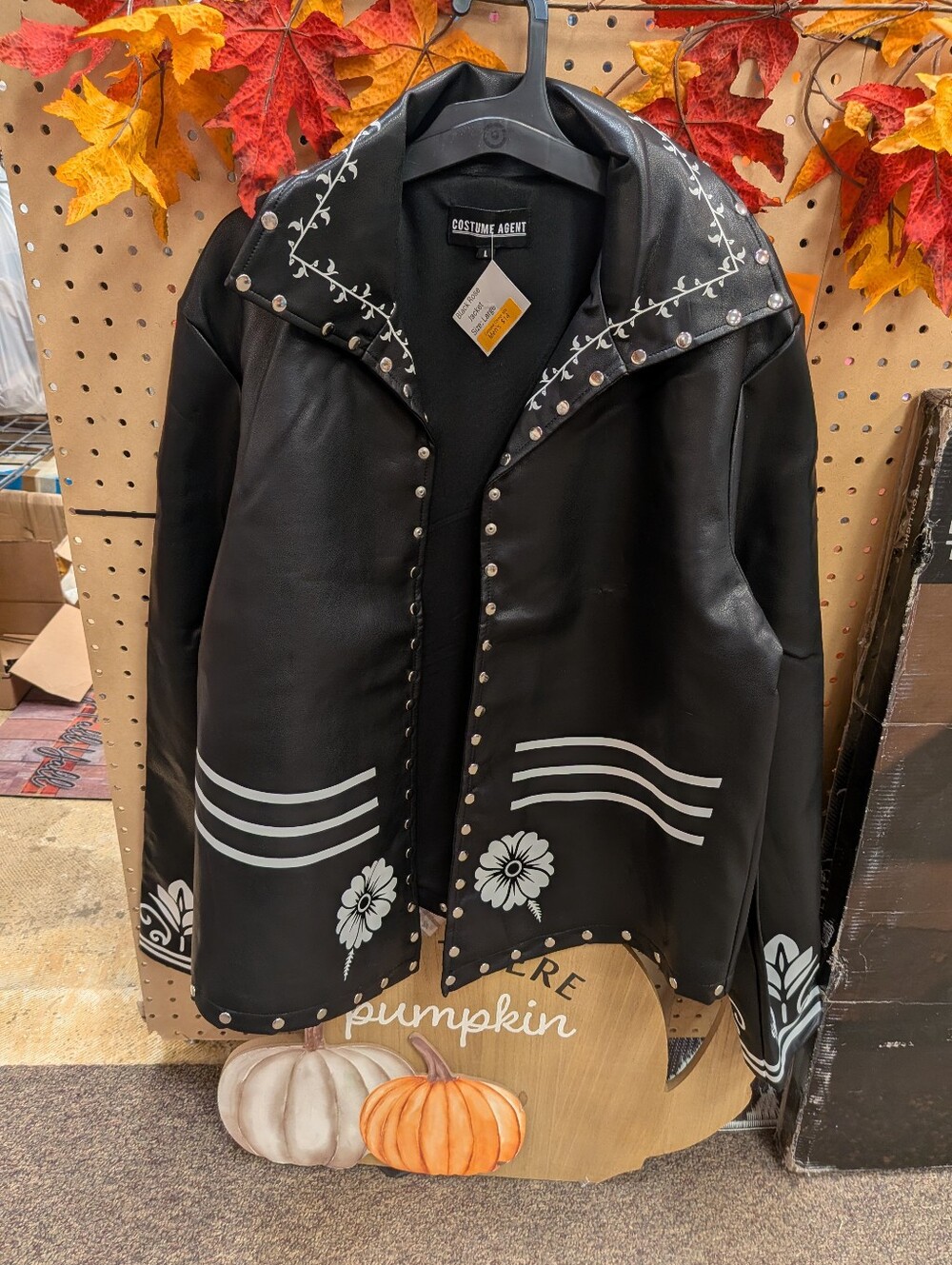 New Men's Black Faux Leather Jacket